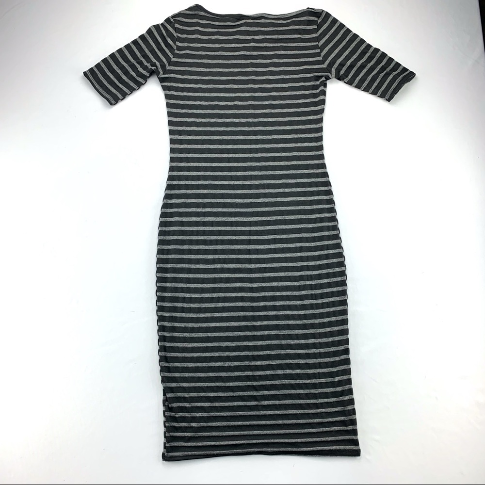 LuLaRoe Julia Black Gray Stripe Dress Size XXS - Picture 2 of 5